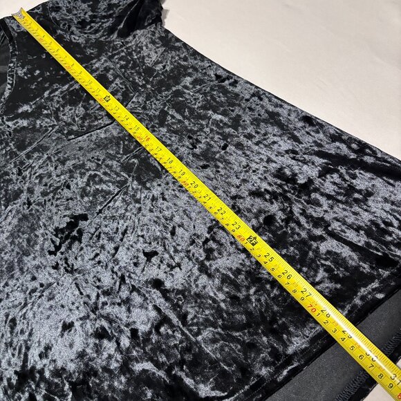 Spring + Mercer Velvet Legging Tee Black Crushed Velvet VNeck Top XXL Whimsigoth - Picture 7 of 8